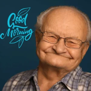 an oldman smiling Funny Good morning images poetryIMG