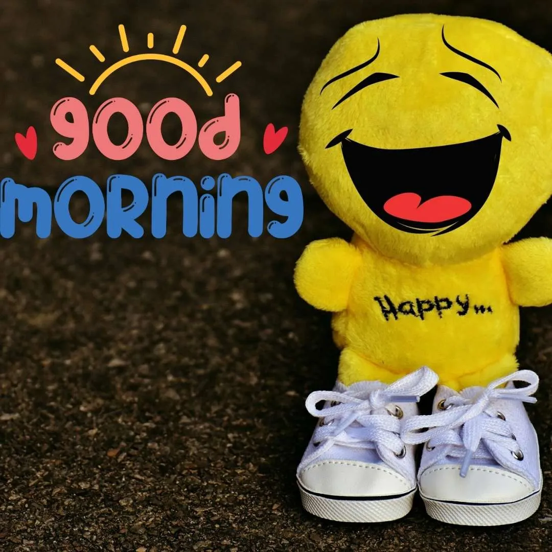 doll is smiling funny good morning image