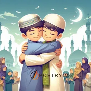 two boys hugs each other on eid mubarak images eid ul fitr